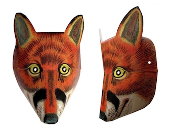 Paper Mask Fox Printable Digital Download 11" x 17"