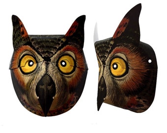 Paper Mask Owl Printable Digital Download 11" x 17"