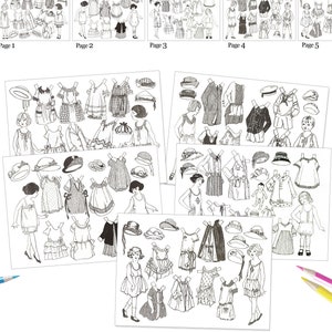 Paper Doll Coloring Pages Printable Instant Digital Download Item #707