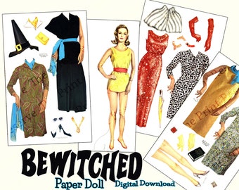 Printable Paper Doll Bewitched 1960s Retro Fashion Download