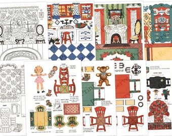 Paper Doll House Furniture Printable Digital Download Images - Etsy