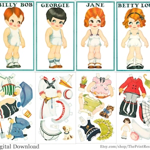 Papier Puppe druckbare Little Tot Sofort Download Digital Bild Clipart Einzelteil #302