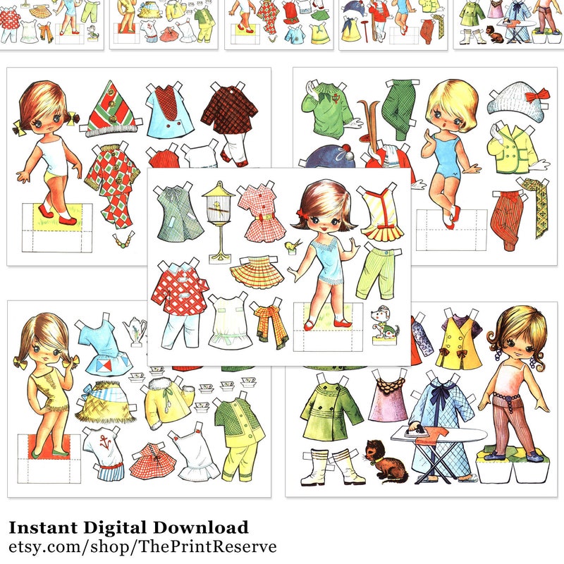 Girls Paper Dolls - Etsy