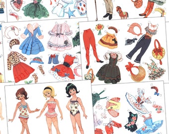 Paper Doll Digital Download Printable Craft Kit Images #399