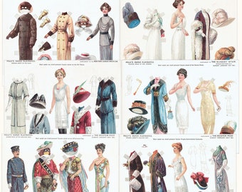 Paper Doll Digital Download Antique Image JPG Printable Fashion