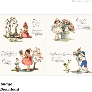 Frühling Clipart Postkarte Tulpe Osterhase Blumen Printable Artikel #235