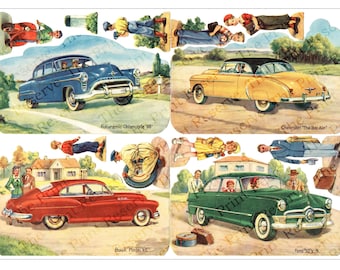 Retro Classic Car 40s 50s Image Printable Digital Download