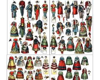 Printable Paper Dolls Antique Images Clipart Graphics