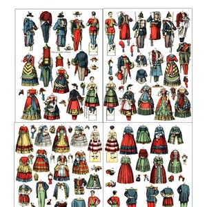 Printable Paper Dolls Antique Images Clipart Graphics Item #617