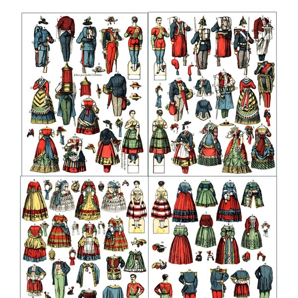 Printable Paper Dolls Antique Images Clipart Graphics