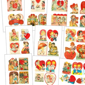 1950s Valentinstag Digitales Retro Bild Illustriert Download PDF 10 Seiten Artikel #907
