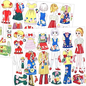 Paper Doll Printable Colorful Doll Image Instant Digital Download Item #347