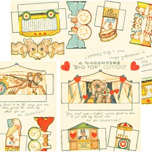 Valentine Printable Paper Doll Cut Out Circus Digital Download Clip Art