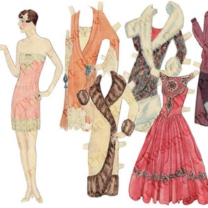 Imprimable Paper Doll, Art déco, mode des années 1920, téléchargement numérique #320