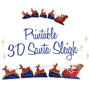 Afdrukbare geschenkdoos kerstman slee Bedankdoosjes Geschikt voor kleine geschenken en snoep Downloaden