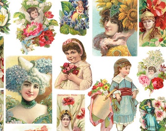 Flower Girls Floral Lady Clip Art Image Digital Download