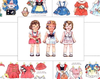 Paper Doll Printable Art Image Digital Download Print PDF
