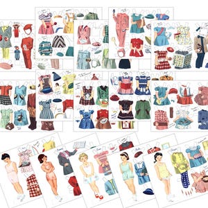 Paper Doll Printable Digital Download 1950s Vintage Craft Kit Item #322