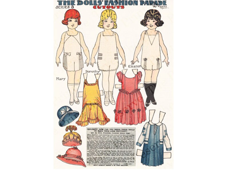 Printable Paper Dolls Angel Family Penny Ross Fashion Parade Etsy