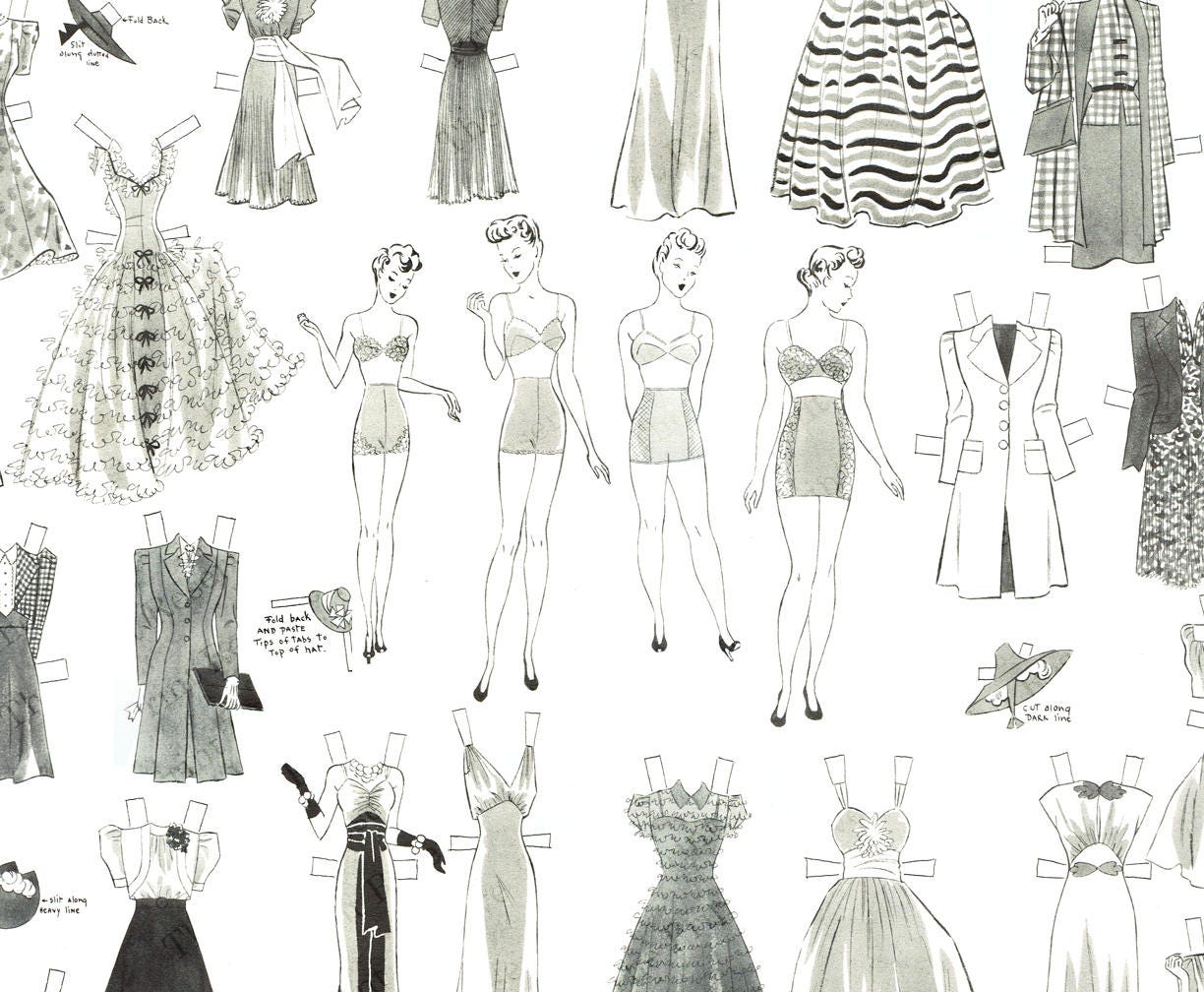 Download Printable 4 Paper Doll Coloring Pages to Print & Color for ...