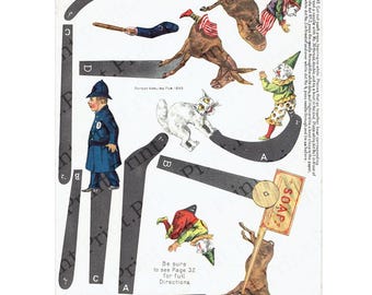 Articulated Automation Puppets Printable Antique Paper Doll Digital Download