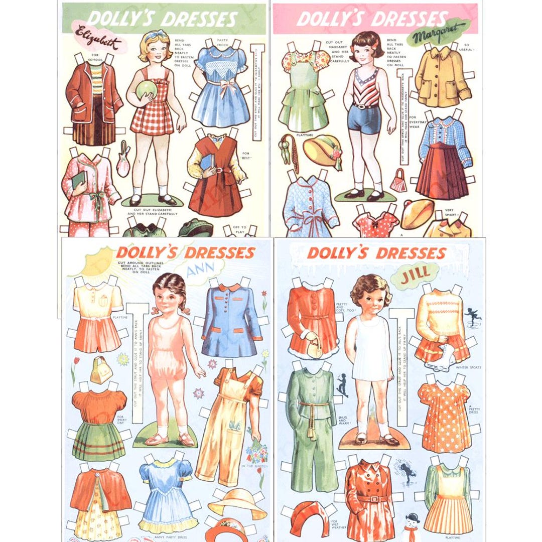 Digital Download Paper Doll Printable PDF 4 Pages #311 - Etsy