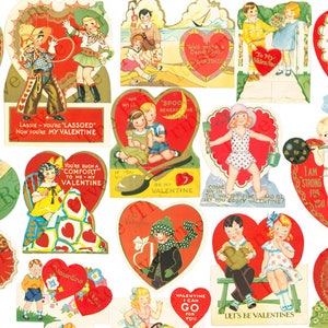 Valentine Cards Digital Download 32 Retro Printable Images Clip Art