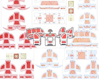 Paper Doll House Furniture Printable: Antique Style (Digital Download)