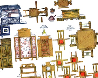 Paper dollhouse furniture deals