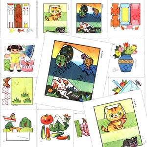 Paper Doll Paper Craft Folding Toy Digital Download Image Printable Item #386