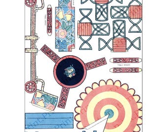 Paper Doll House Lawn Furniture Printable Digital Download PDF #527