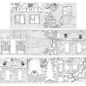 Paper Doll House Coloring Christmas Digital Download Printable Item #725