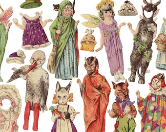 Halloween Printable Digital Download Vintage Paper Doll Image #397