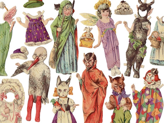 Halloween Printable Digital Download Vintage Paper Doll Image #397