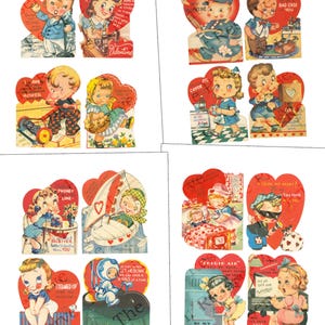1950er Jahre Valentine Kid illustriert Digital Download PDF Printable Artikel # 915