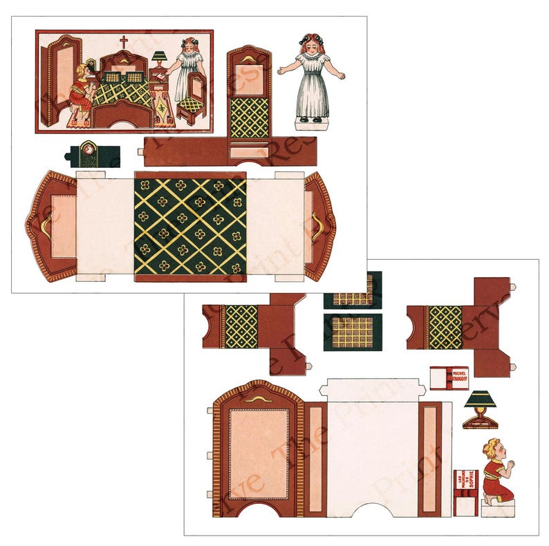Paper Doll House Bedroom Furniture Digital Download Printable #524 ...