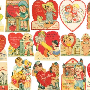 Valentine Card Digital Download Retro Clip Art Images