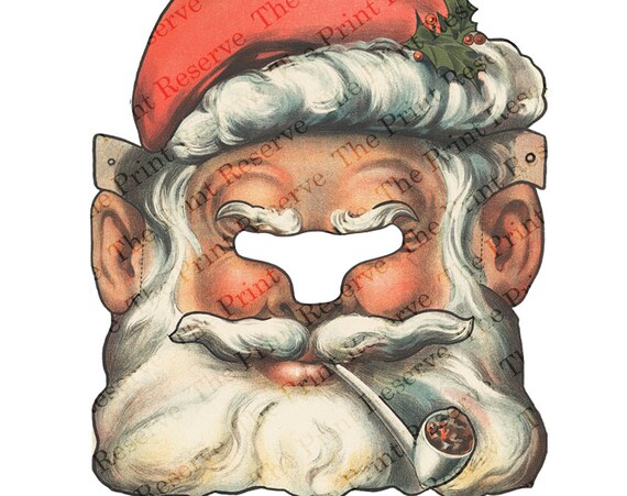 Printable Santa Paper Mask Santa Claus Kids Adults Couple Family Group Costume Diy Instant Digital Download