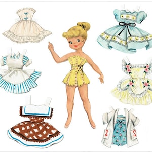 Paper Doll Printable Instant Digital Download Retro Image Clip Art