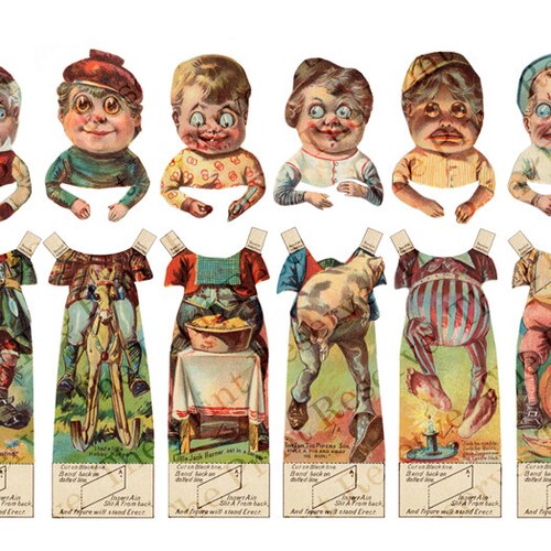 Printable Antique Brownie Paper Dolls Instant Digital Download Etsy