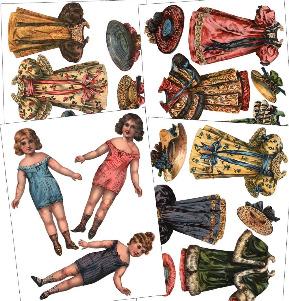 Antique Doll Lithograph - Etsy