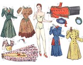 Vintage Paper Doll Printable Art Image Digital Download