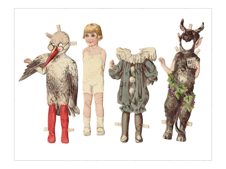 Halloween Paper Doll Printable Costume Paper Dolls Digital - Etsy