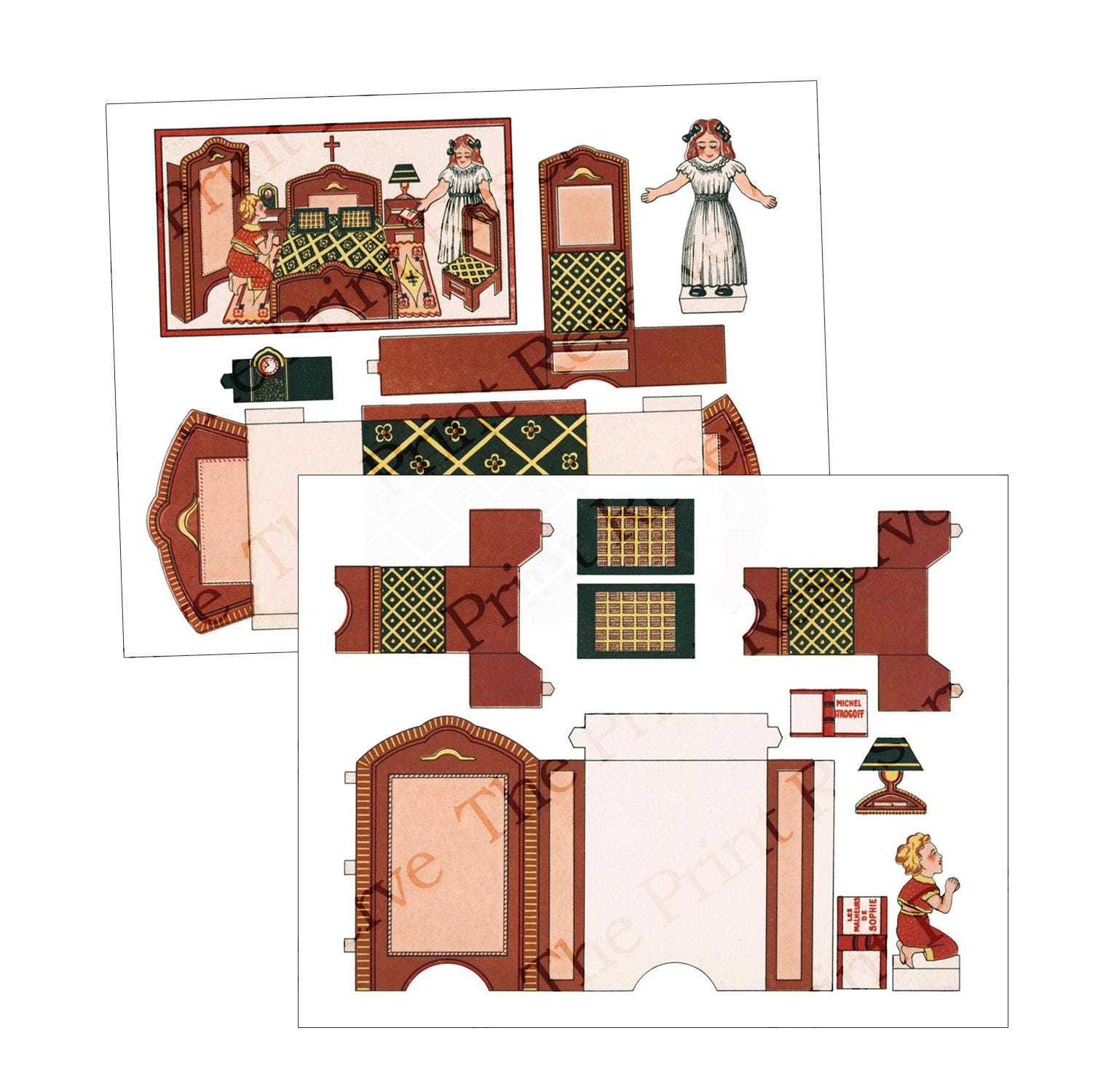Paper Doll House Bedroom Furniture Digital Download Printable #524 - Etsy