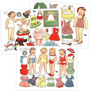 Paper Doll Vintage Printable Girls Children Kids Digital Download Item #365