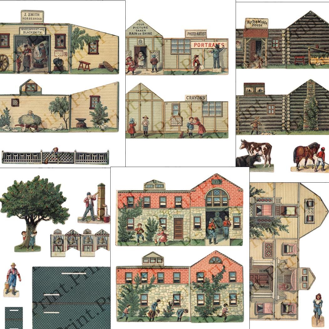 Paper Doll Rip Paper Doll House Printable Rip Van Winkle Set Antique Pretty Village ...
