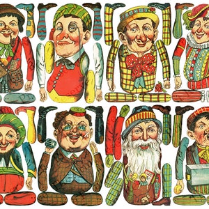 Printable Paper Doll Puppets Instant Digital Download Clip Art
