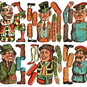 Printable Paper Puppet Paper Dolls Digital Download