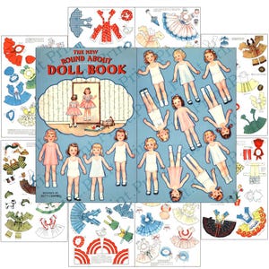 Round About Doll Book Printable Paper Dolls Papercraft Craft Kit Digital Download Item #360