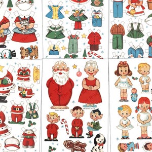 Christmas Paper Doll Santa Claus Retro Printable Digital Download Item #343